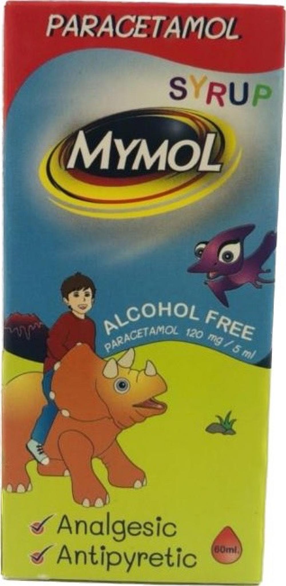 MYMOL SYR.60ML.มีกล่อง(สีแดง/ยาน้ำขวดแก้ว